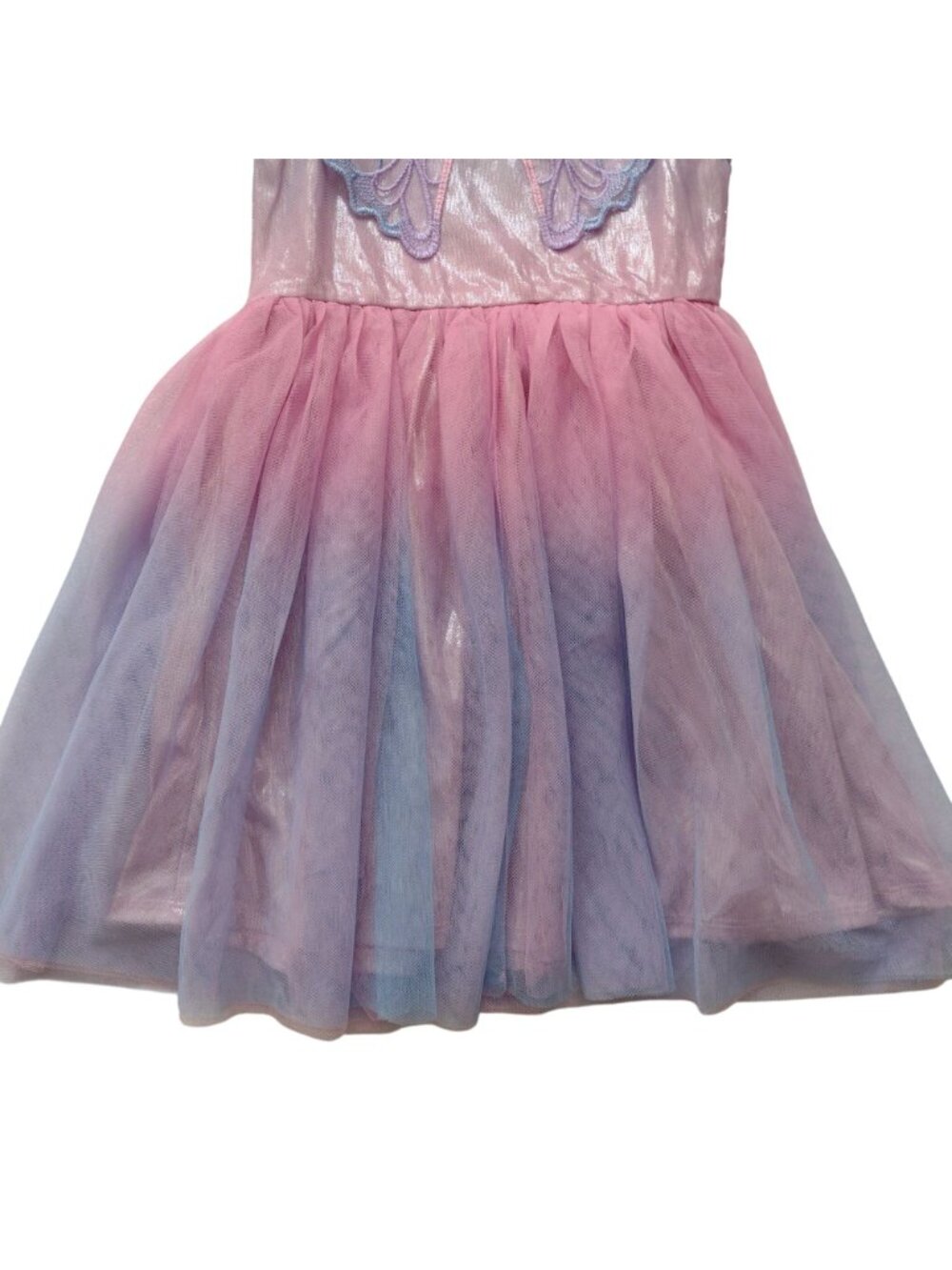 Zunie Girls Pink Purple Butterfly Dress Sz 6 Tulle Ombre Layers Party Dress - Picture 9 of 10